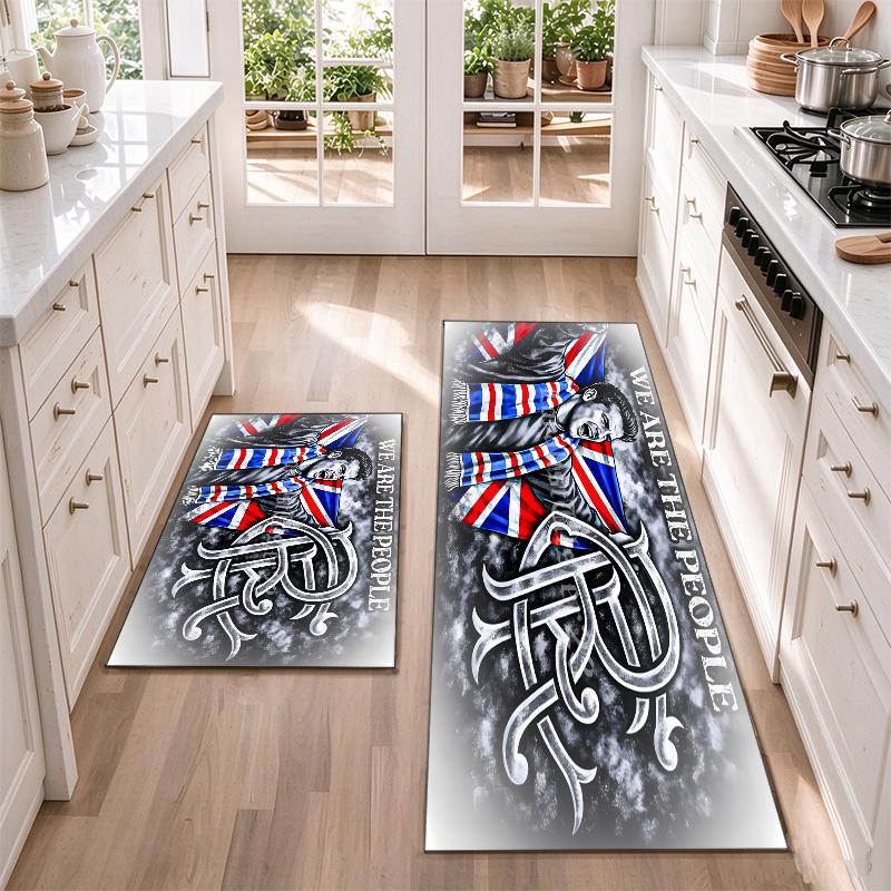 Rangers FC Flannel Kitchen Floor Mat – Non-Slip, Absorbent and Easy to Clean Suitable for Kitchens, Entryways Bedroomsand Bathrooms