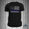 Police Thin Blue Line Flag Brushed Design Men's T-Shirt and Kids Tshirt