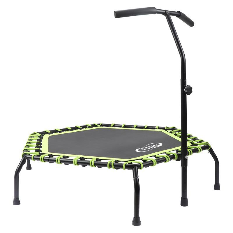 44-Inch Hexagonal Fitness Trampoline with Handle for Adults & Kids