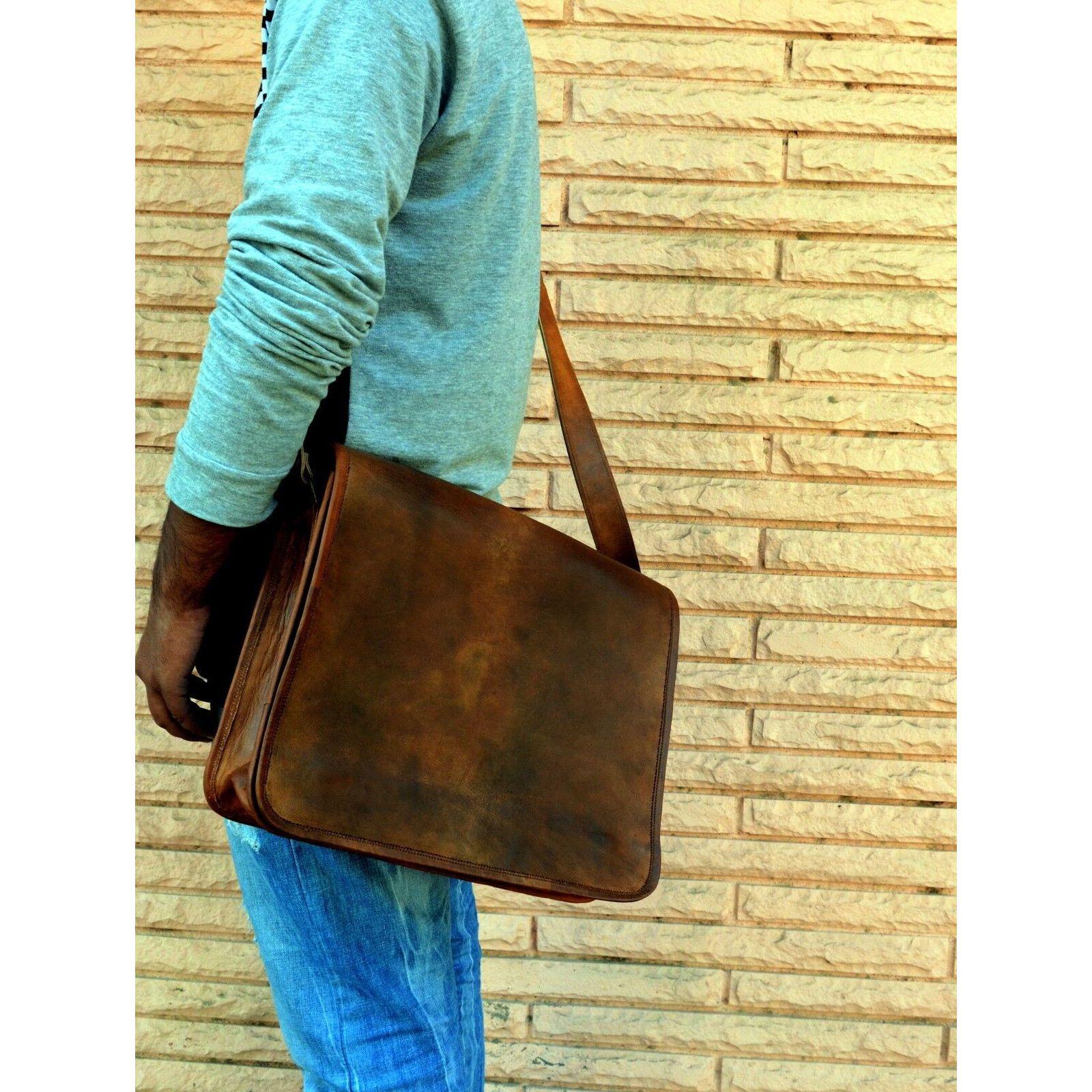 Мужской мягкий кожаный портфель-мессенджер для ноутбука через плечо сумка для офисного — фото 2