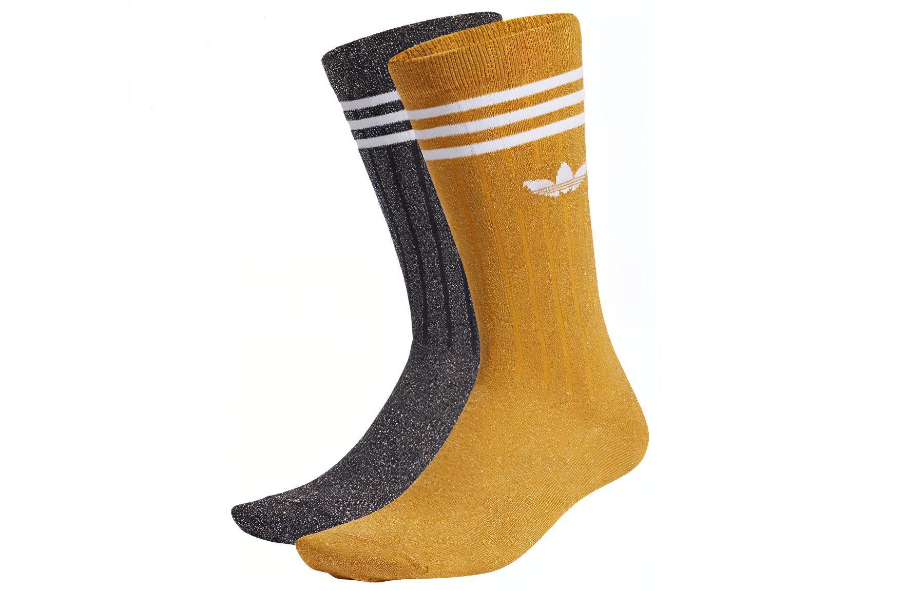 

Adidas Originals Crew Socks Unisex 2 Pack Gray/Yellow H36835 XS