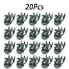 20pcs/set 6-Claw Plant Clips Climbing Vine Stem Clasp Tied Orchid Flower Support Clamps Bundle Branch Garden Tool Brown Green
