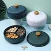 Round Dried Fruit Plate Storage Box With Lid Home Living Room Coffee Table Simple Candy Box Light Luxury Fruit Plate Storage Rack