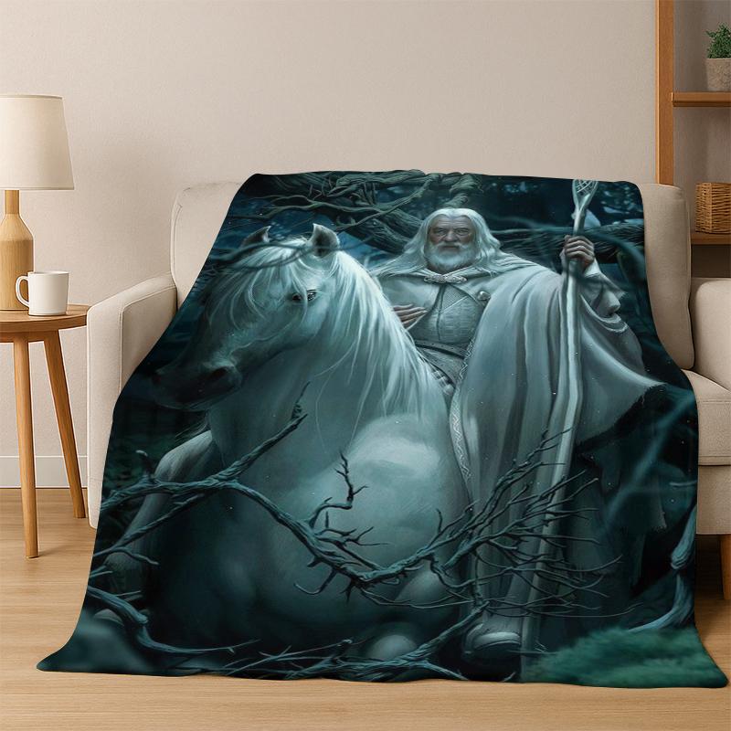 

Movie L-Lord of The Rings H-Hobbit Flannel Blanket Soft Warm Blanket Throw Blanket for Bedroom Living Room Bed Picnic Gift Kid 75x90cm