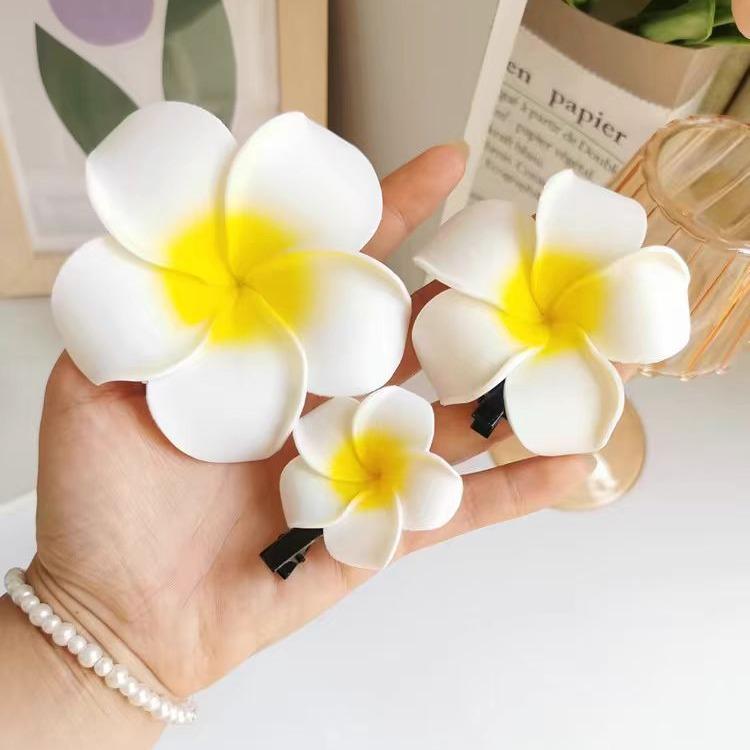 3-10pcs/set Plumeria Flower Hair Clip For Women Elegant Side Bangs Clips Hawaiian Party Hair Accessories