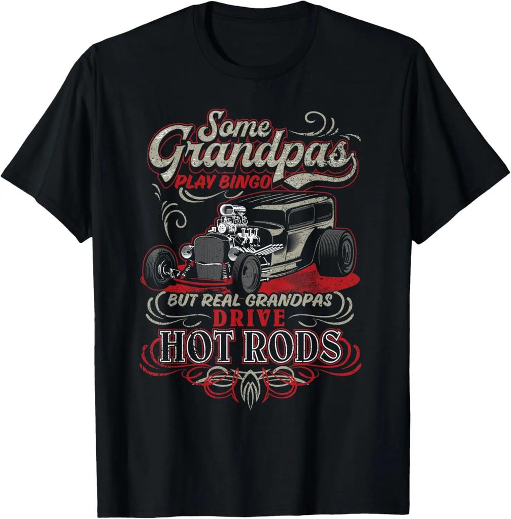 Vintage Hot Rod Grandpa Gift TShirt 100 Cotton ONeck Short Sleeve Summer Casual Mens Tshirt Size S3XL