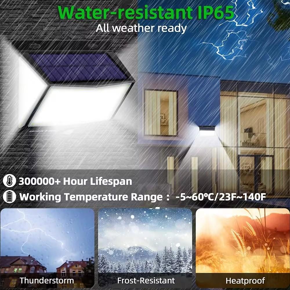 Lampada da Parete Solare con Sensore 288 LED Decorazione Giardino Cortile Casa Luce Prato Luce Solare Esterna con Sensore di Movimento