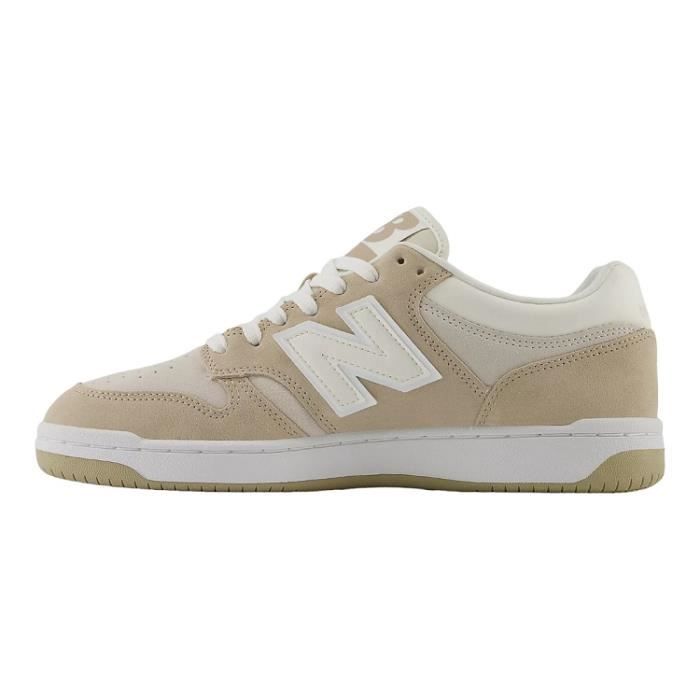 Buty sportowe - NEW BALANCE - BB480LV1 Beżowe - Płaska podeszwa - Sznurowane - Unisex