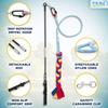YES4QUALITY Flirt Pole for Dogs - Safe & Strong for Large Breeds with Nylon Cord - Spring Pole for Tug of War, Interactive Play & Puppy Training -