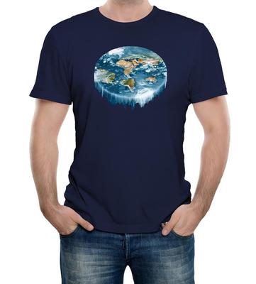 Flache Erde Wasserfall Herren T-Shirt Flache Erde Verschwörungstheorie Keine Kugel Lustig