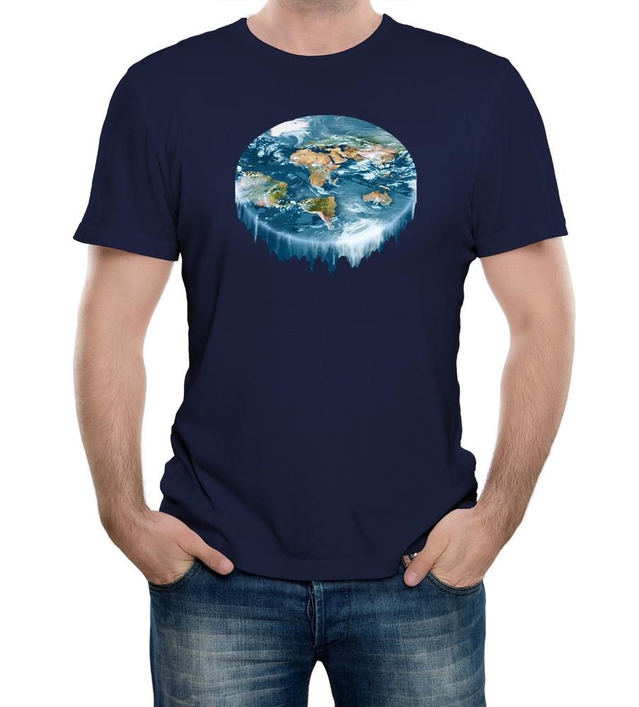 

Flat Earth Waterfall Mens T-Shirt Flat Earther Conspiracy Theory No Sphere Funny XL