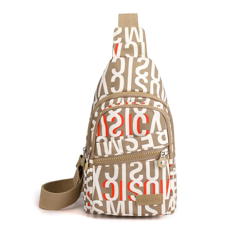 Chest Bag Women's Fashionable Small Backpack Large Capacity Versatile Shoulder Bag Portable Travel Chest Crossbody Bag Multi-layer Printed Armpit Bag