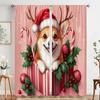 2pcs,2D Plane Printing Popular Curtain Panels Christmas Corgi Gift Festive Dog (4) Versatile Polyester Fabric (without Rod) All