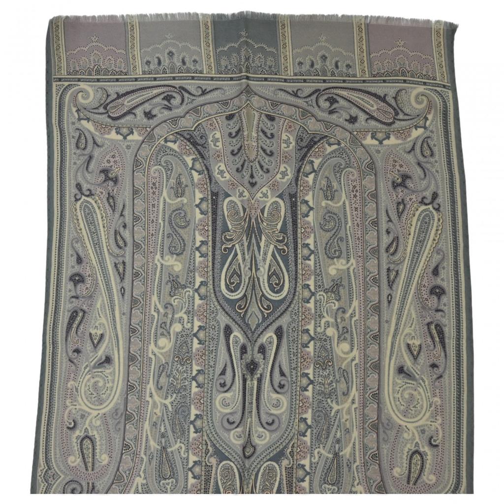 Auth ETRO Paisley Pattern Wool Silk Stole Se4403ef