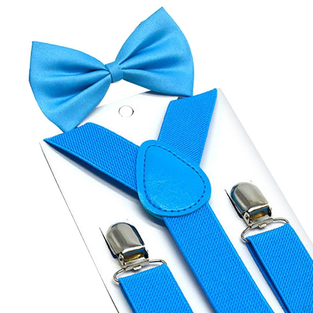 Kids Bow Tie Braces Y Back 3 Clips Adjustable Support for Formal Wear Party Jeans