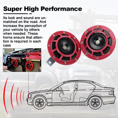 2vnt 12v 115DB Hella Super Loud Compact Electric Blast Tone Air Horn komplektas universalus motocikliniam automobiliniam sunkvežimiui