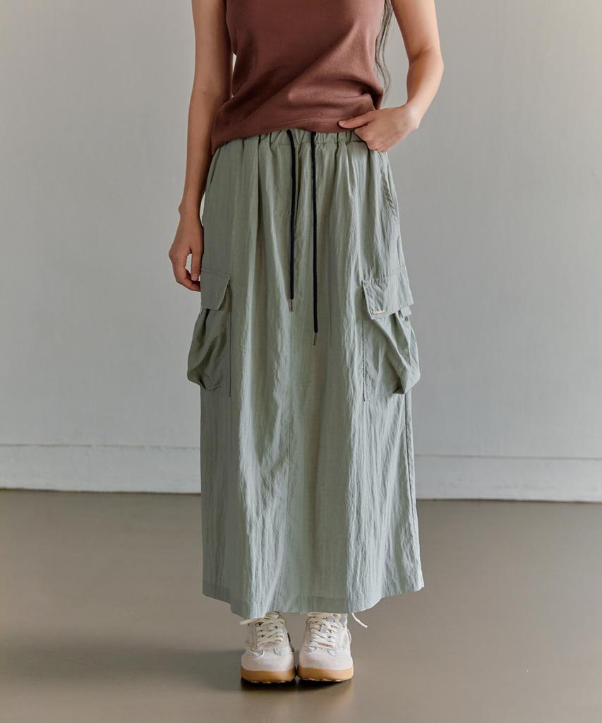 Peulleoti Tape Point Cargo Skirt (Mint)
