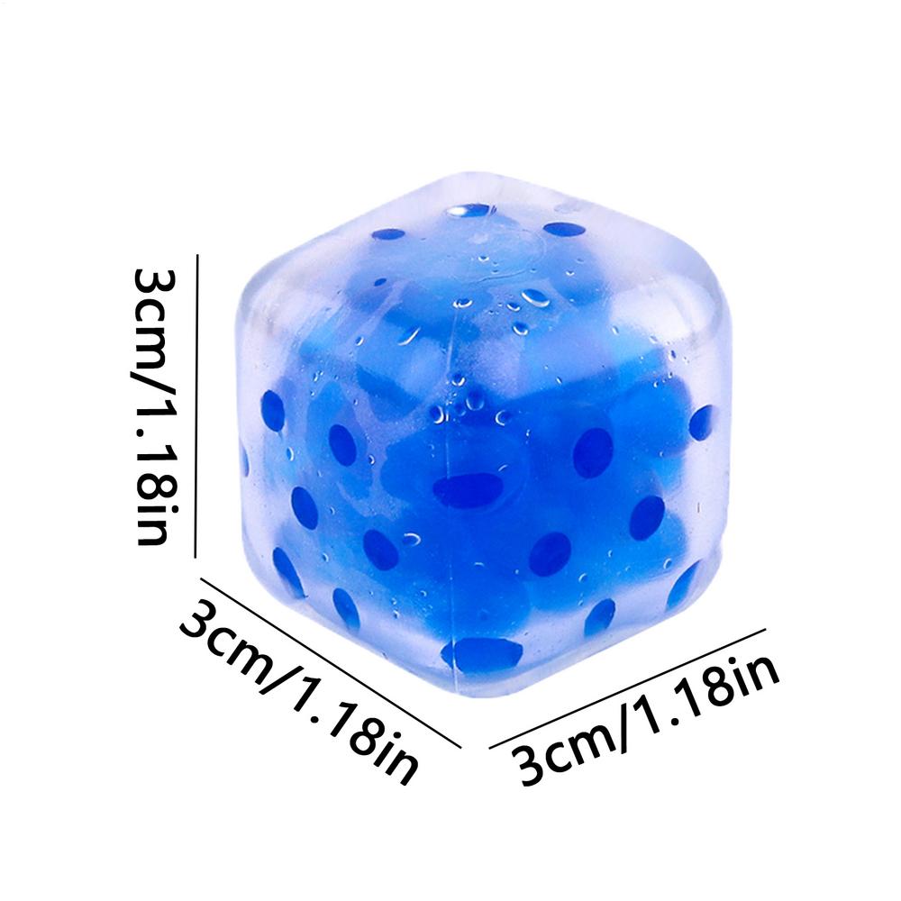 Square Water Droplet Balls/ Colorful Bead Squeeze Balls For Stress Relief/ Reusable Fidget Pinch Toy/ Stress Relief Noisy Ball