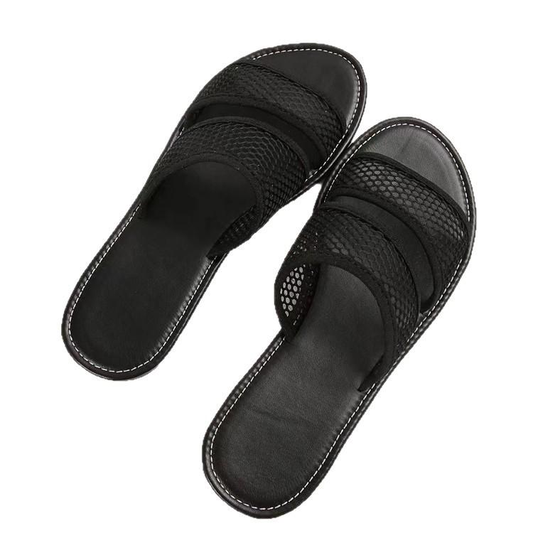 European and American mesh slippers flat bottom foreign trade large size casual mesh sandals 2025 summer breathable cool slippers