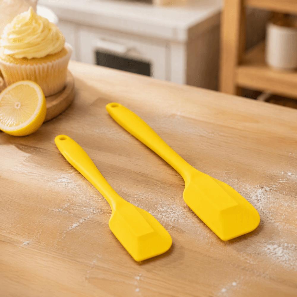 2pcs High Heat-Resistant Silicone Spatula Set Long Handle Silicone Butter Spatula Cooking Class