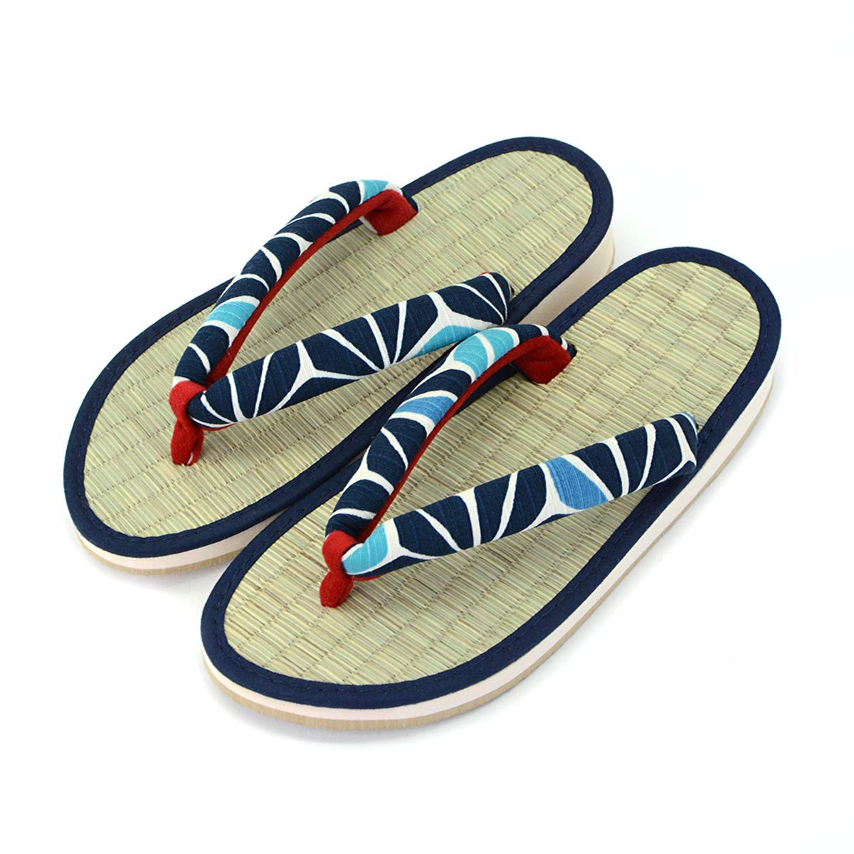 

Takeharu Rush Grass Geta Made in Tatami Hemp Type A L Women s Sandals, Japan, Round, Style, Leaf/Navy, (14),
