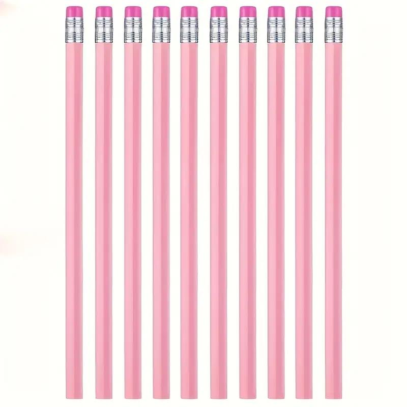 

10/20 шт. Деревянный розовый свадебный карандаш с ластиком, карандаш HB для школы, искусства, офиса, рисования, эскизов, обучения