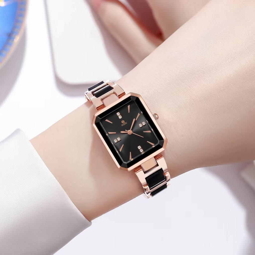 Gold Inlaid Jade Qingti Watch Women'S Small Dial Women'S Bracelet Watch High-End Women'S Watch Luxury Jewelry Buckle Retro Trend