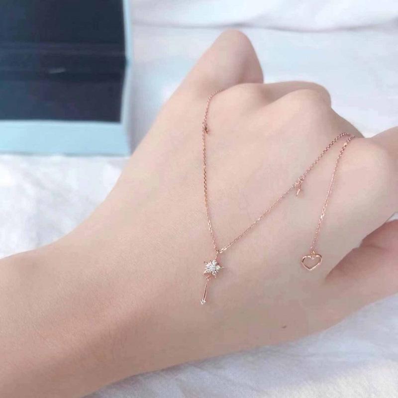 Five-Pointed Star Heart Necklace: Elegant, Non-Fading, Versatile, Japanese-Korean Style for Women