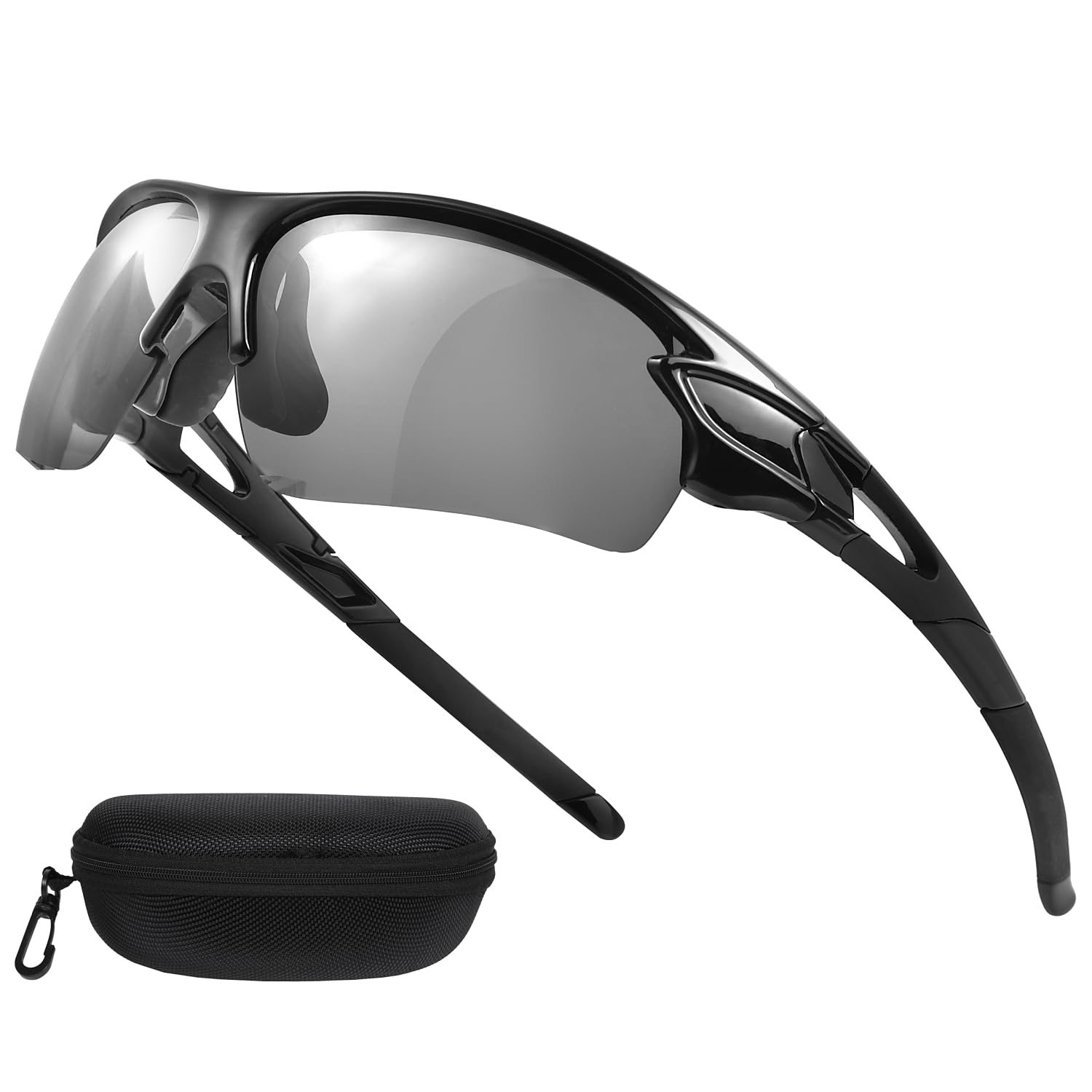 

Солнцезащитные очки Must Archi с поляризацией для мужчин и идеально подходящие для и на открытом воздухе с чехлом и для женщин, для спорта, гольфа, рыбалки, бейсбола, вождения, бега, велоспорта, чёрный