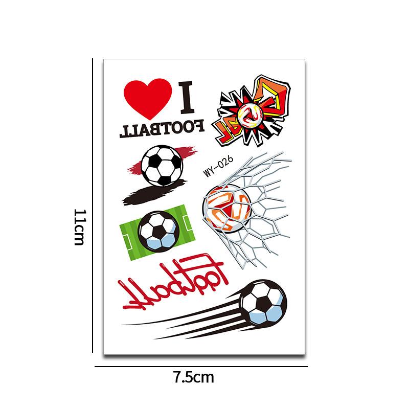Sports Theme Tattoo Sticker Football Game Fans Luminous Temporary Tattoo Stickers Waterproof Party Makeup Face Stickers