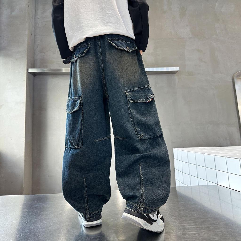 2025 Boys' Korean Style Soft Denim Jeans: Straight, Loose Fit, Perfect for Spring and Autumn