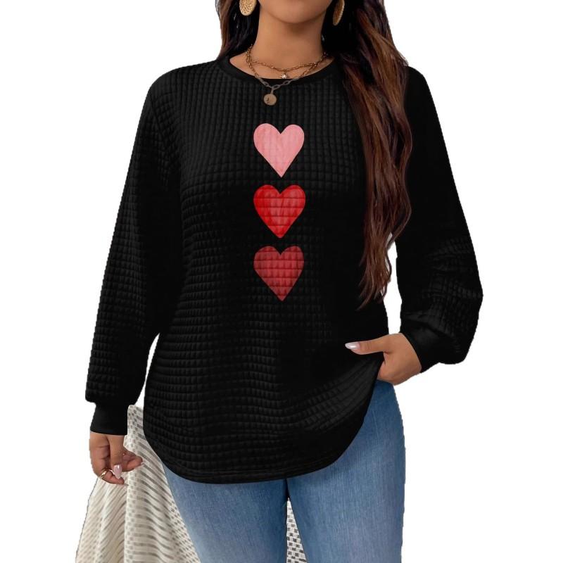 Womens Casual Oversized Round Neck Sweatshirt With 3D Letter Print Lightweight Comfort Fit