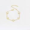 Titanium Steel 9mm Four-leaf Clover Mini Bracelet with Natural White Mother-of-pearl Flower Non-fading Women's Bracelet