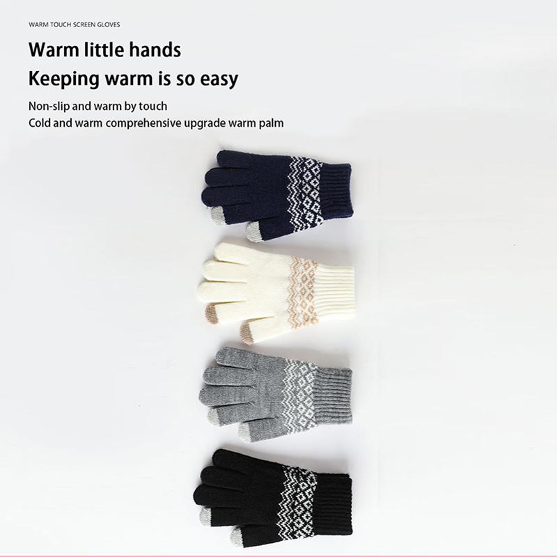 Gants Tricotés Chauds d'Hiver Gants Tricotés à Écran Tactile pour Téléphone Mobile Gants Chauds Épais d'Hiver pour Cyclisme et Équitation Gants Adultes pour Hommes et Femmes