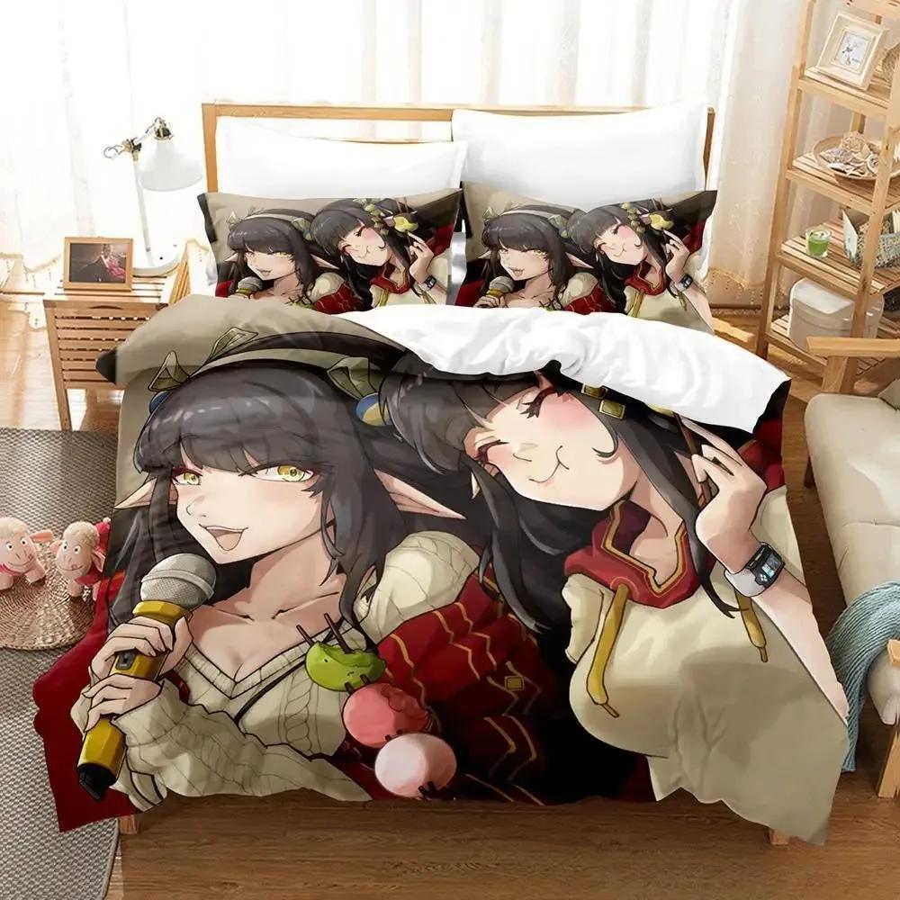 Fashion Game Monster Hunter Hinoa&Minoto Beding Set Single Twin Ful Quen King-Sized Dimensionsd Dimensions Bed Linen Set Adult People Kid Bedrom Duvet