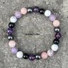 Festliches Amethyst Rosenquarz Howlith Onyx und Hämatit Perlenarmband Mehrfarbiger Modeschmuck Für den täglichen Gebrauch Einfaches Vielseitiges Accessoire