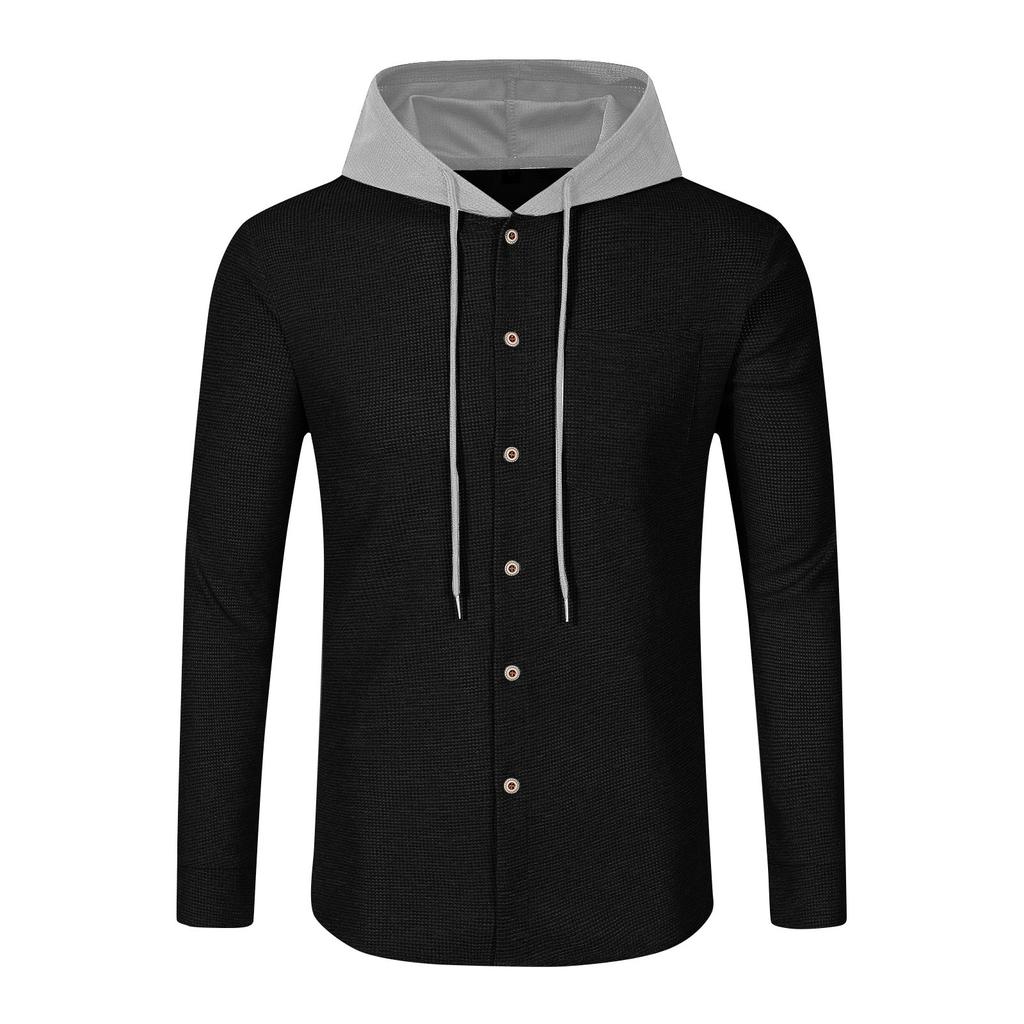 Herren Winter Casual Warm Button Kapuzen Sweatshirt Herren Sporthose Kapuzen Set