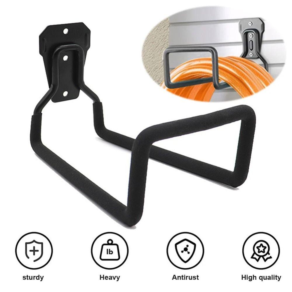 Iron Garden Hose Holder Rust-proof Metal Garage Wall Hooks Wall Mount Hose Rack  Tool Organization