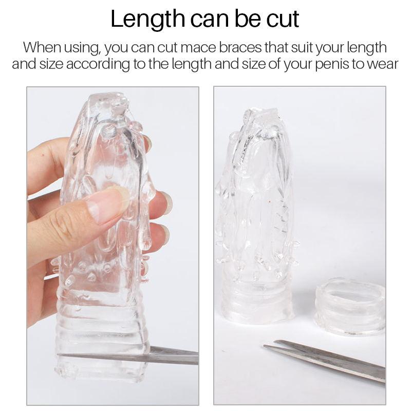 Fish Scales Condoms Penis Extension Sleeves Delay Ejaculation Reusable Spike Condoms Blocking Penis Sleeve