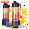 BELIBUY 450ML Electric Juicer Cup 2 Cups For Travel Portable Juicer Mixer Usb Charge Fresh Fruit Juice Personal Blender Smoothie