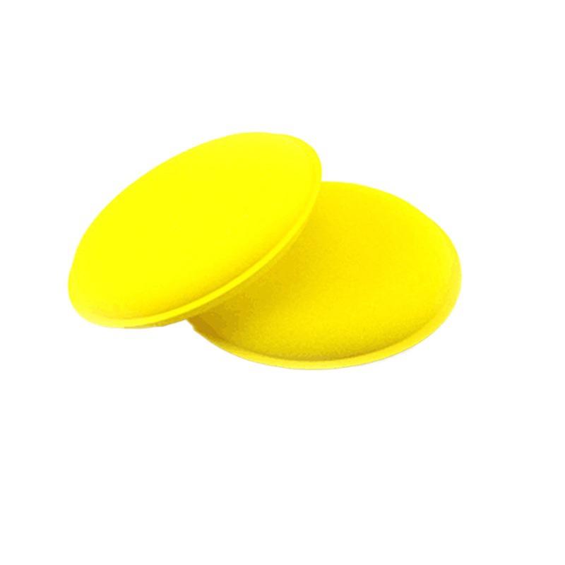 

6pcs High Density Foam Edge Sealing Absorbent Flat Round Fiber Waxing Sponges for Car Care Detailing and Wax Application One size жовтий