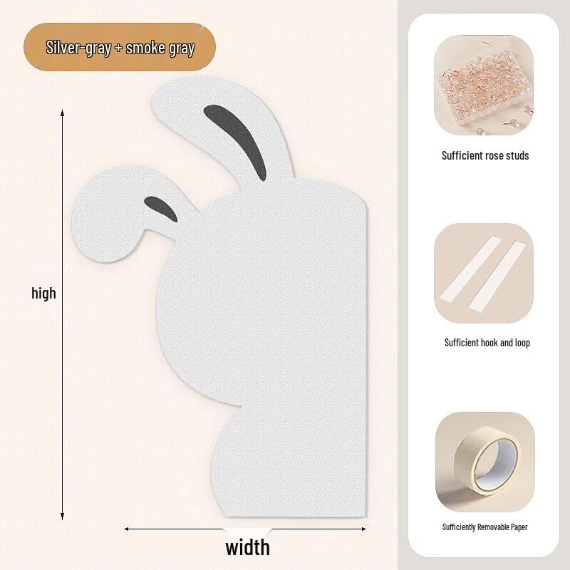 HANDUNYOU Cute Rabbit Felt Photo Display Wall Sticker