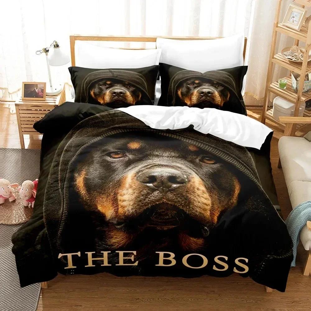 Dog Duvet Cover Cute Dogs Bedding set Cartoon Puppy Pattern Duvet Cover Set 3D Print Dogs Pattern for Kids Adults (135x200cm)