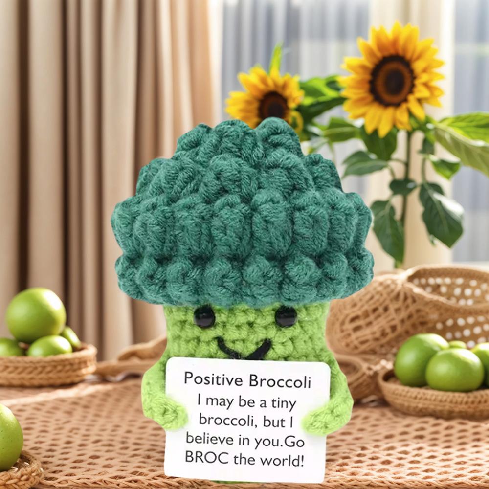 Positive Energy Pocket Hug Crochet Doll, Mini Handmade Knitted Plush Potato Turtle Vegetable Duck Funny Support Gift With Card