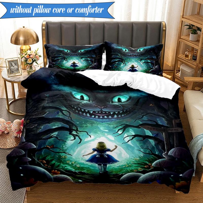 Alice and the Cat 3pcs K-pop Music Group Bedding set,Ideal for Bedroom, Dormitory,Including Duvet Cover And 2pcs Pillowcases,Fan Gifts