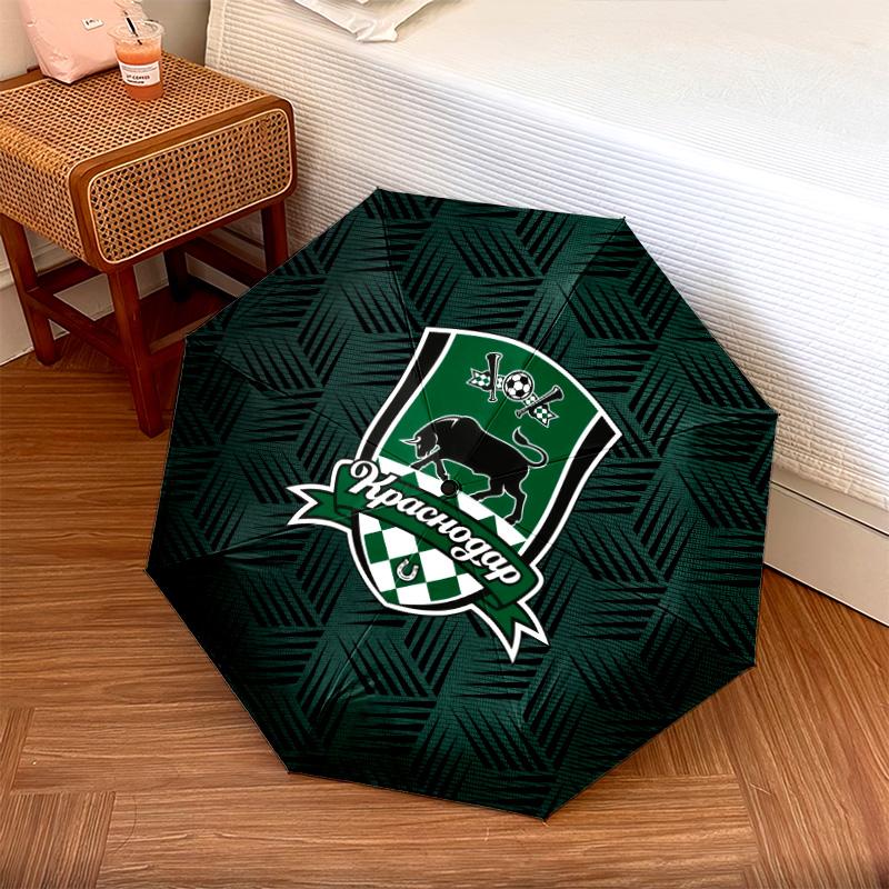 Motif FC Krasnodar, parapluie pliant automatique, design portable et pliable, 8 baleines, un cadeau de Noël ou d'anniversaire.