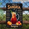 2D Flach 1 Stück Sangria Schild | Perfekt für Restaurants, Badezimmer, Schlafzimmer, Weihnachtsdekoration, Wohnzimmer, Büro Wanddekor, Vintage Aluminium