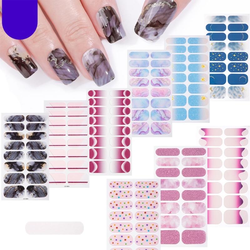 Gradient Nails Polish Sticker French Tip Gels Nail Strips Nails Polish Wraps Glossy Gels Nail Sticker Manicures Sticker