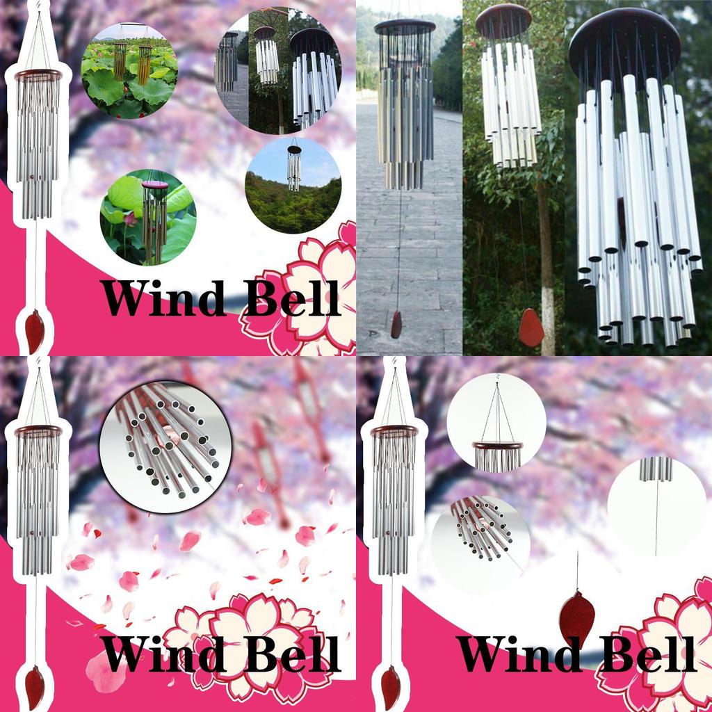 Beautiful 27 Tubes Wind Chime With Artistic Chapel Bells For Outdoor Garden And Backyard