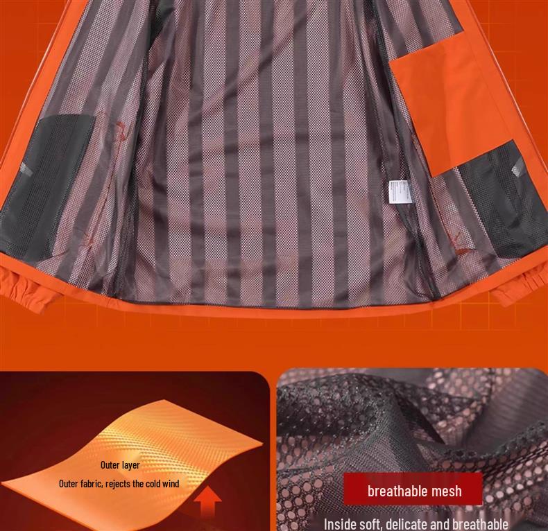 Men's Waterproof Windproof Mountaineering Jacket with Custom Logo Print - Durable Workwear for Companies and Groups